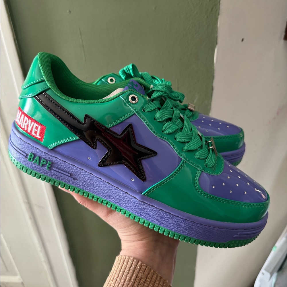 BAPE x Marvel Hulk Inspired Sneakers 💚 Limited Style – Brand New